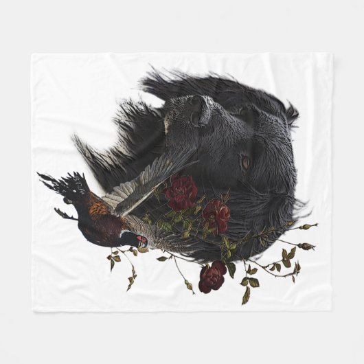 Großer Munsterlander mit Fasan Fleecedecke (Vorderseite (Horizontal))