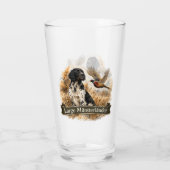 Großer Münsterländer mit Fasan Glas (Rückseite)