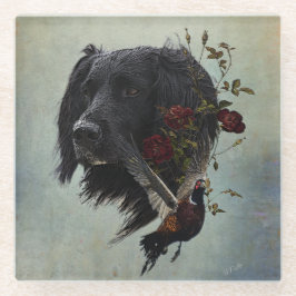 Großer Munsterlander mit Fasan Glasuntersetzer