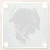 Großer Munsterlander mit Fasan Glasuntersetzer (Rückseite)