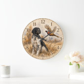 Großer Münsterländer mit Fasan Große Wanduhr (Zuhause)