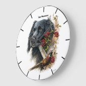 Großer Münsterländer mit Fasan   Große Wanduhr (Winkel)