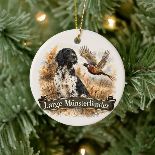 Großer Münsterländer mit Fasan Keramik Ornament (Baum)