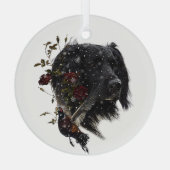 Großer Munsterlander mit Fasan Ornament Aus Glas (Rückseite)