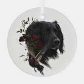 Großer Munsterlander mit Fasan Ornament Aus Glas (Rückseite)