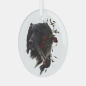 Großer Munsterlander mit Fasan Ornament Aus Glas (Vorderseite links)