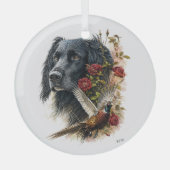 Großer Münsterländer mit Fasan Ornament Aus Glas (Vorderseite)