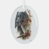 Großer Münsterländer mit Fasan Ornament Aus Glas (Vorderseite links)