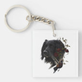 Großer Munsterlander mit Fasan Schlüsselanhänger (Vorderseite)