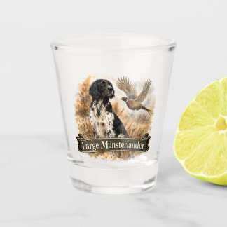 Großer Münsterländer mit Fasan Schnapsglas