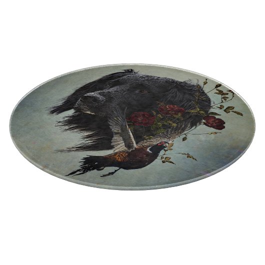 Großer Munsterlander mit Fasan Schneidebrett (Ecke)