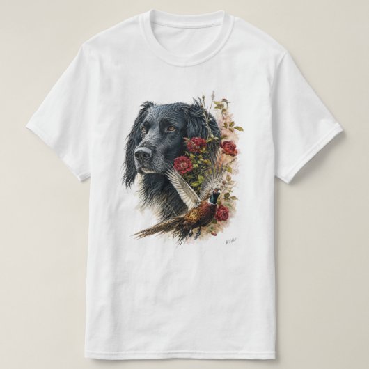 Großer Münsterländer mit Fasan   T-Shirt (Design vorne)