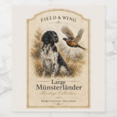 Großer Münsterländer mit Fasan Weinetikett (Einzelnes Label)