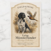 Großer Münsterländer mit Fasan Weinetikett (Einzelnes Label)