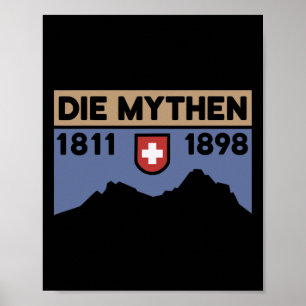 Grosser Mythen Wanderung Mountainbike fahren Schwe Poster