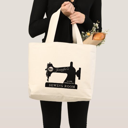 Grosser Nahtraum Quilter Stoff Geschenk L Jumbo Stoffbeutel (Vorderseite (Produkt))