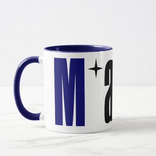 Grosser Name "Mary", dunkle Royal Blue und schwarz Tasse (Links)