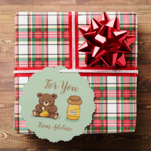 Großer Niedlicher Honigbär-Geschenk-Tag Ornament Karte