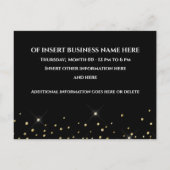 Großer Öffnung goldfarbener Vorhang VIP Ankündigungspostkarte (Rückseite)