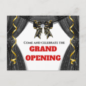 Großer Öffnung goldfarbener Vorhang VIP Ankündigungspostkarte (Vorderseite)