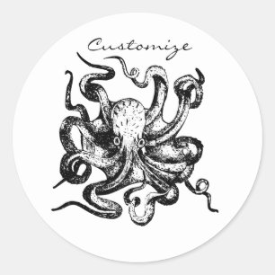 Großer Oktopus Thunder_Cove Runder Aufkleber