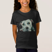 Großer Ol Kopf des Pitbull-HundeAquarell-| T-Shirt (Vorderseite)