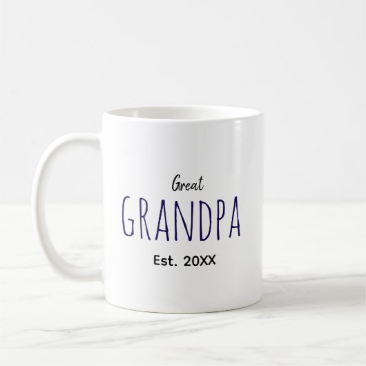 Großer Opa Est. 20XX Großartige Geschenkidee Kaffeetasse (Links)