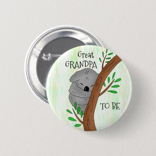 Großer Opa | Koala Babydusche Button (Vorne & Hinten)