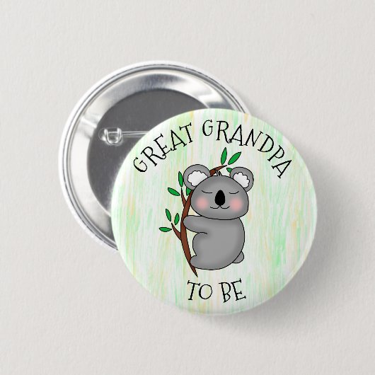 Großer Opa | Koala thematied Baby Dusche Button (Vorne & Hinten)