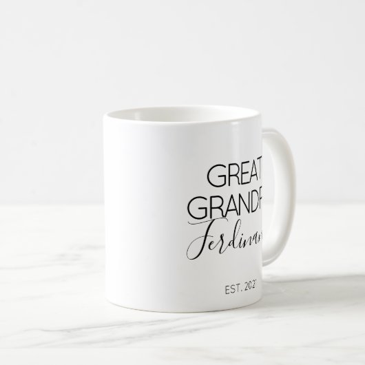 Großer Opa Name Schwangerschaft Ankündigung Gesche Kaffeetasse (VorderseiteRechts)