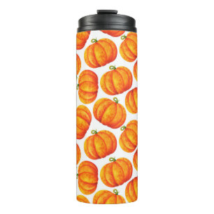 Großer orangefarbener Kürbis. Einfaches Drucken Thermosbecher