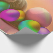 Grosser Osterhase mit farbenfroher Eiersammlung Geschenkpapier (Ecke)