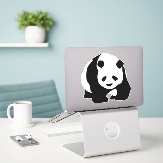 Großer Panda-Aufkleber Aufkleber (Laptop auf Schreibtisch)