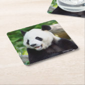 Großer Panda, der Bambus isst Rechteckiger Pappuntersetzer (angewinkelt)