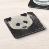 Großer Panda im Schnee Getränkeuntersetzer (Linke Seite)