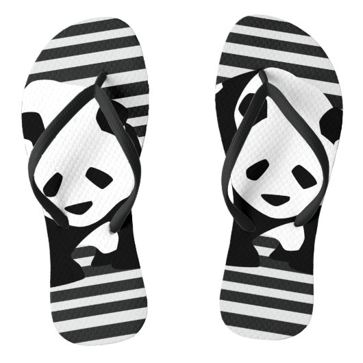 Großer Panda und Streifen Badesandalen (Fußbett)