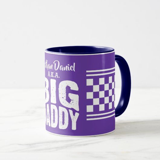 Großer Papa mit dem Namen in Lila Schrift Tasse (VorderseiteRechts)