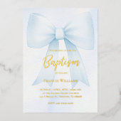 großer pastellblauer Bogen | Taufe Folieneinladung (Vorderseite)