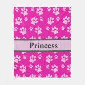 Großer Paw Print Pink Blanket Benutzerdefinierter  Fleecedecke (Vorderseite)