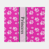 Großer Paw Print Pink Blanket Benutzerdefinierter  Fleecedecke (Vorderseite (Horizontal))
