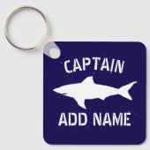 Großer personalisierter Kapitän des Weißhais Schlüsselanhänger (Vorderseite)