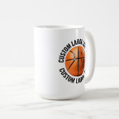Großer personalisierter Text Basketball 0,44l Cust Kaffeetasse (VorderseiteRechts)