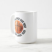 Großer personalisierter Text Basketball 0,44l Cust Kaffeetasse (Vorderseite Links)