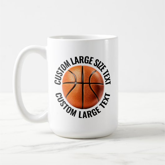 Großer personalisierter Text Basketball 0,44l Cust Kaffeetasse (Links)