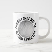 Großer personalisierter Text Golfball individuell  Jumbo-Tasse (Rechts)