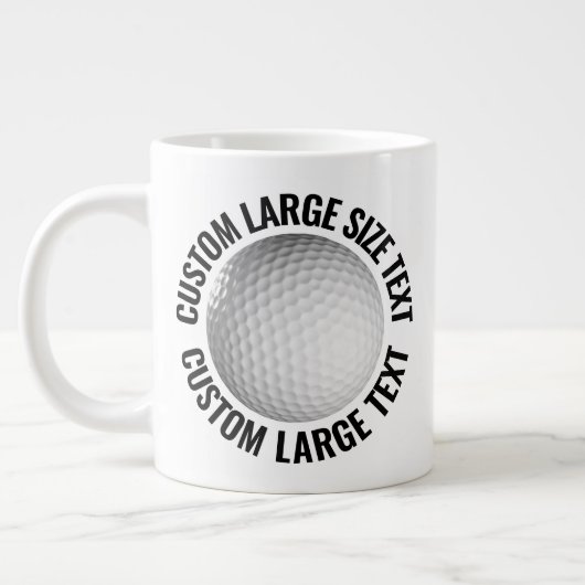 Großer personalisierter Text Golfball individuell  Jumbo-Tasse (Links)