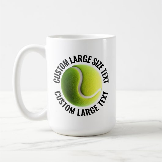 Großer Personalisierter Text Tennisball 425g. Benu Kaffeetasse (Links)