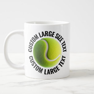 Großer personalisierter Text-Tennisball nach Maß Jumbo-Tasse