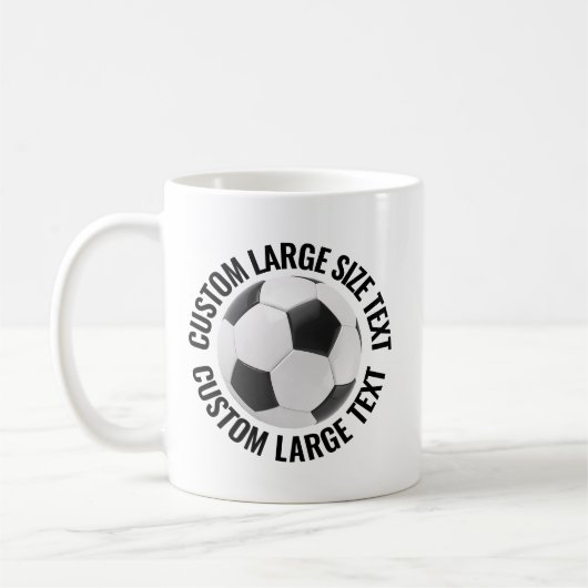 Großer personalisierter Textfußball 313g Benutzerd Kaffeetasse (Links)