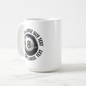 Großer personalisierter Textpool 8 Ball 15oz. Benu Kaffeetasse (Vorderseite Links)